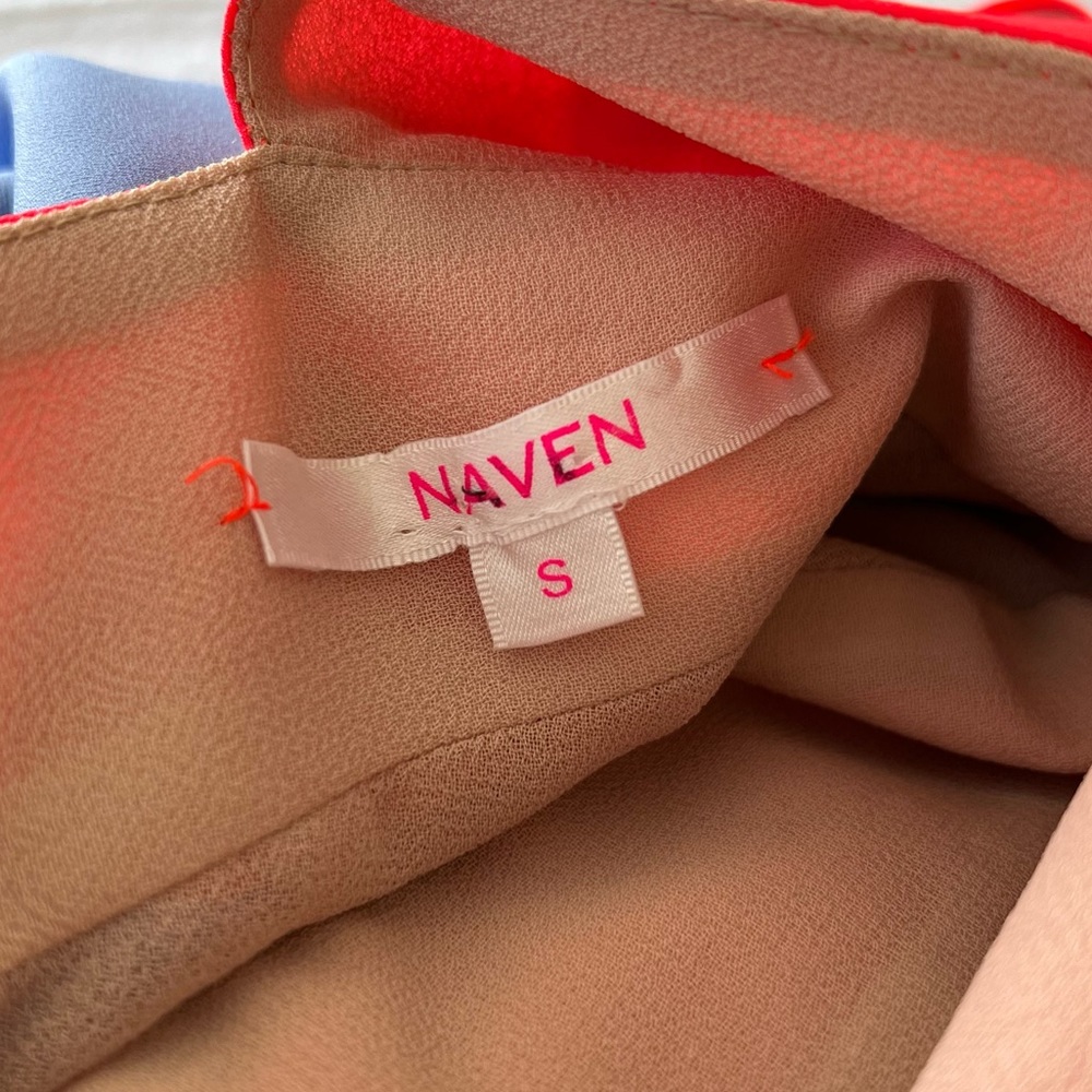 Naven 2 Tone Criss Cross Vixen Dress in Neon Salmon/Periwinkle - Picture 5 of 9